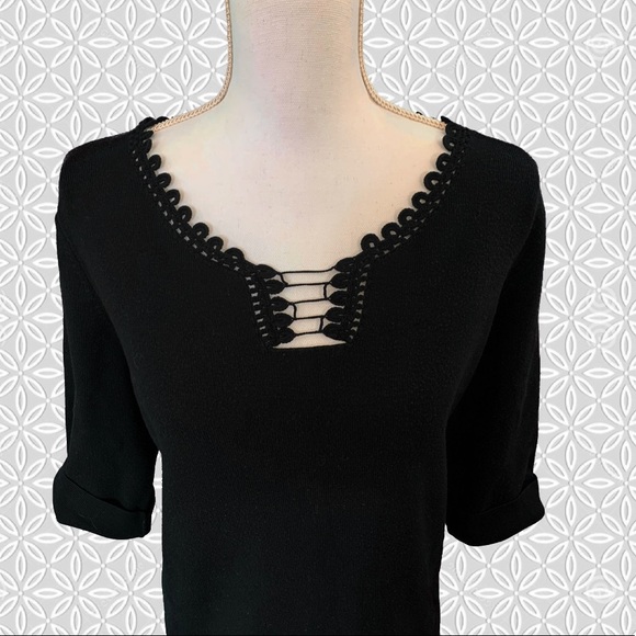 Venezia Sweaters - Lane Bryant Venezia Cute Top Black Sweater 18/20